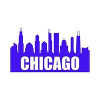skyline van chicago geïllustreerd vector