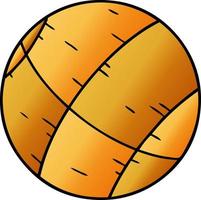 gradiënt cartoon doodle van een basketbal vector