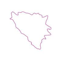 geïllustreerde kaart van bosnië vector
