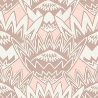 naadloze vector patroon koning protea bloemmotief. gewaagde, geometrische, verfijnde vintage pastelroze minimalistische bloemen. tribale modderdoek aztec boho luxe geïnspireerde grootschalige protea-knoppen met textuur