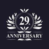 29 jaar jubileumlogo, luxe 29-jarig jubileumontwerp. vector