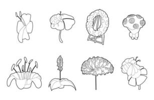 bloem pictogrammenset, Kaderstijl vector