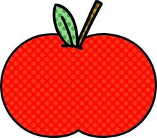 stripboekstijl cartoon rode appel vector