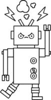 lijntekening cartoon robot vector