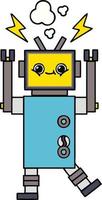 leuke cartoon defecte robot vector