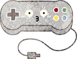 retro illustratie stijl cartoon game controller vector