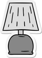 sticker cartoon doodle van een bedlampje vector