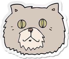 sticker van een cartoon kattengezicht vector