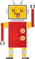 retro illustratie stijl cartoon robot vector