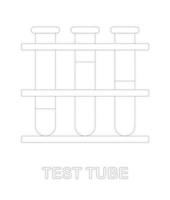 werkblad voor het traceren van reageerbuizen voor kinderen vector