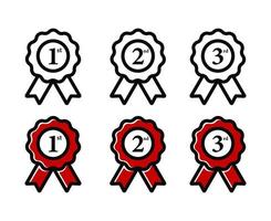 set verzameling medaillekampioen voor eerste tweede en derde plaats logo symbool pictogram ontwerp vector
