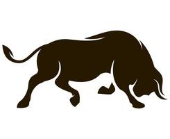 stier bizon taurus buffalo logo silhouet ontwerpsjabloon vector