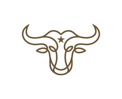 stier koe angus hoofd vector pictogram logo ontwerpsjabloon