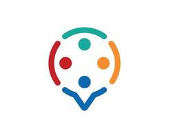 gemeenschap mensen eenheid netwerk lchat praten zeepbel logo symbool pictogram ontwerp vector sjabloon