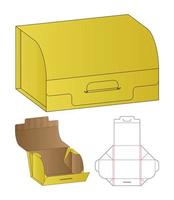 doos verpakking gestanst sjabloonontwerp. 3D-model vector