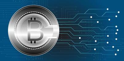 bitcoin vectorontwerp rond met gouden cirkelprintplaat voor cryptocurrency voor toekomstige zakenwereld van economie vector
