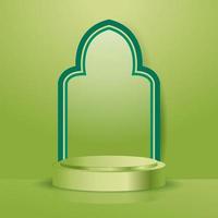 islamitisch groen podium showcase promotie reclamemedia vector