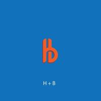 afbeelding van een logo gecombineerd met de letters h en b passend bij een merk- of bedrijfsnaam vector