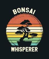 bonsai fluisteraar grappig japans bonsai boom fluisteraar vintage retro tshirt vector