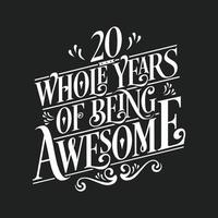20 jaar verjaardag en 20 jaar jubileumviering typfout vector