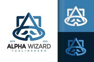 letter a alpha tovenaar modern logo vector ontwerpsjabloon