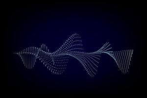 geluidsgolf illustratie op een donkere achtergrond. abstracte blauwe digitale equalizerindicatoren. vector