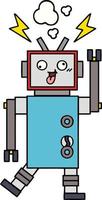 leuke cartoon gekke gebroken robot vector