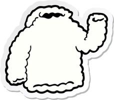 sticker van een cartoon fleece hoody vector