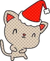 kerst cartoon van kawaii kat vector