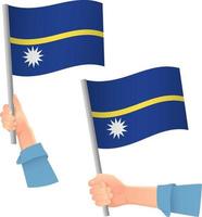 nauru vlag in de hand pictogram vector