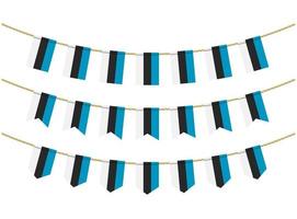 Estland vlag op de touwen op witte achtergrond. set patriottische bunting vlaggen. gors decoratie van de vlag van estland vector
