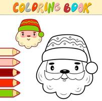 kleurboek of pagina voor kinderen. kerst santa claus zwart-wit vectorillustratie vector