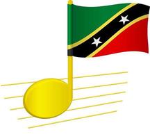 vlag van heilige kitts en nevis en muzieknoot vector