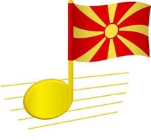 vlag van macedonië en muzieknoot vector