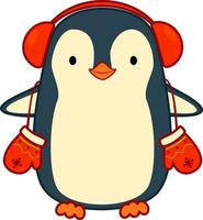 kerst tekenfilms illustraties. kerst pinguïn clipart vectorillustratie vector