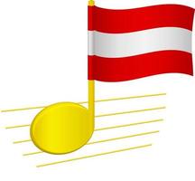 vlag van oostenrijk en muzieknoot vector