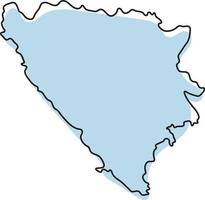 gestileerde eenvoudige overzichtskaart van het pictogram van Bosnië en herzegovina. blauwe schetskaart van bosnië en herzegovina vectorillustratie vector