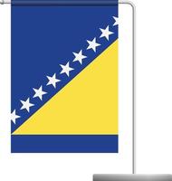 vlag van bosnië en herzegovina op pole icon vector