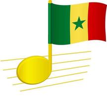 Senegalese vlag en muzieknoot vector