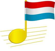 Luxemburgse vlag en muzieknoot vector