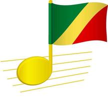 vlag van congo en muzieknoot vector