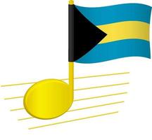 Bahama's vlag en muzieknoot vector