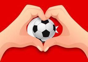 turkije voetbal en handhartvorm vector