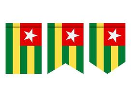 Togo vlag of wimpel geïsoleerd op een witte achtergrond. wimpel vlagpictogram. vector