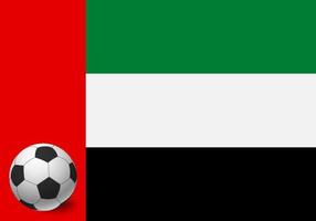 vlag van de verenigde arabische emiraten en voetbal vector