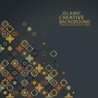 islamitisch ontwerp wenskaart achtergrond sjabloon met sier kleurrijk detail van bloemenmozaïek islamitische kunst ornament vector