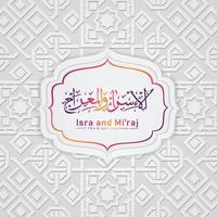 isra' en mi'raj profeet muhammad wenskaart sjabloon islamitische vector design met elegante getextureerde en realistische moderne achtergrond.