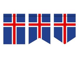 IJsland vlag of wimpel geïsoleerd op een witte achtergrond. wimpel vlagpictogram. vector