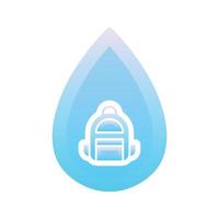 rugzak water logo gradiënt ontwerp sjabloon pictogram vector