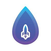 raket water logo gradiënt ontwerp sjabloon pictogram element vector